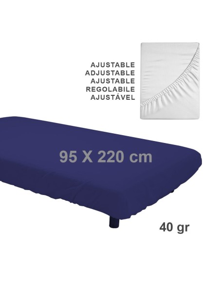 Sábanas en TNT de Polipropileno ajustable PLUS 95 x 220 cm color azul oscuro