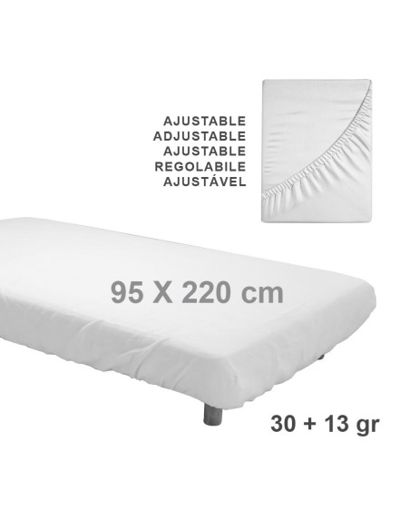 Sábana en TNT de Polipropileno Plastificado ajustable color blanco 95 x 220 cm