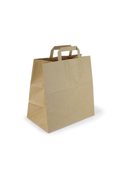 ▷ Bolsas papel kraft con asa plana y sin cierre | IBP Uniuso