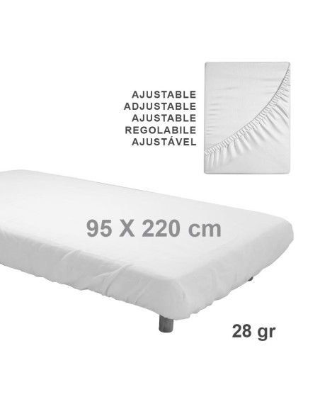 Sábanas en TNT de Polipropileno SMS Ajustable 95x 220 cm color blanco 28 gr