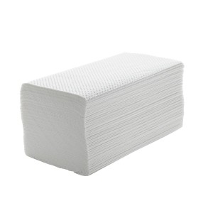 Toallas secamanos de papel plegadas en Z