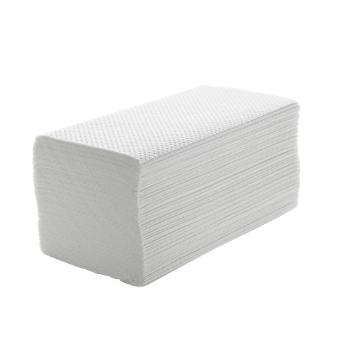 Toallas secamanos de papel plegadas en Z