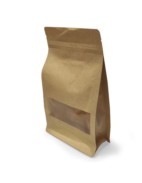 ▷ Saco de papel+PE retangular com janela | Uniuso