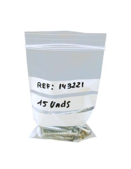 Ziplock polyethylene bags with writing bands