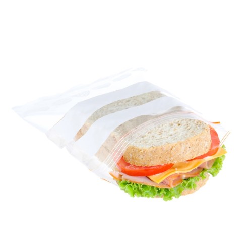 Ziplock polyethylene bags with writing bands