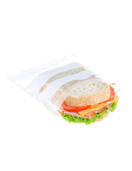 Ziplock polyethylene bags with writing bands