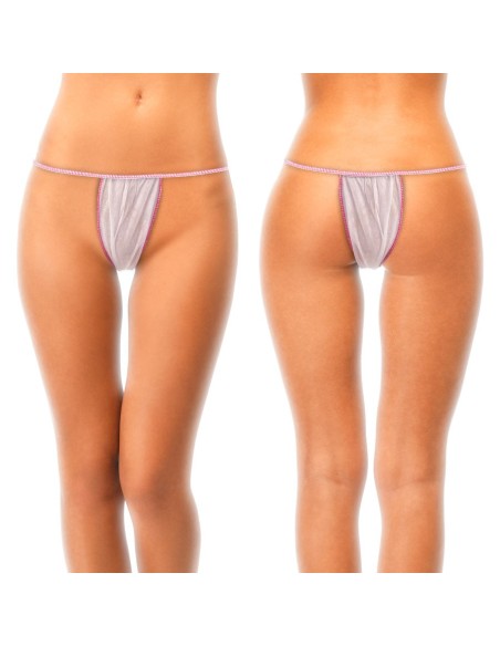 Tanga femenino desechable modelo Dama en TNT de polipropileno color blanco