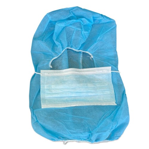 Non-woven hood cap with face mask