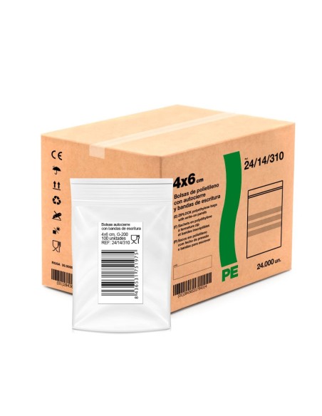 Ziplock polyethylene bags with writing bands