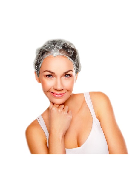 Gorro de Ducha de Polietileno plegado en acordeón