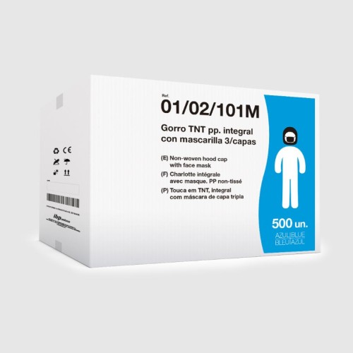 Non-woven hood cap with face mask