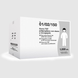 Gorra con recogepelo en TNT de polipropileno blanca 2