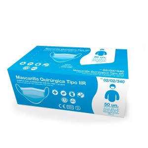 ▷ Mascarilla Quirúrgica IIR triple capa elásticos | Uniuso 2