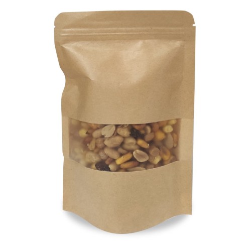 ▷ Bolsas Papel plastificado Doypack Kraft ventana | Uniuso