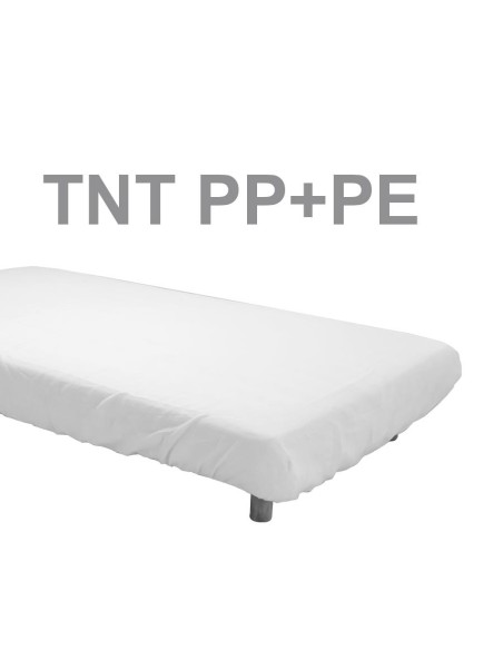 Sábana en TNT de Polipropileno Plastificado ajustable color blanco 95 x 220 cm