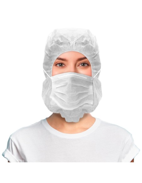 Non-woven hood cap with IIR face mask