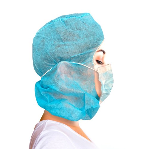 Non-woven hood cap with face mask