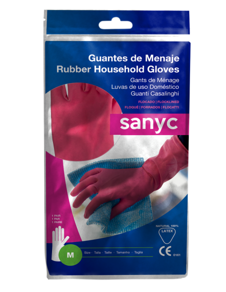 Flocked Latex Houseware Gloves, powder free, 57gr.