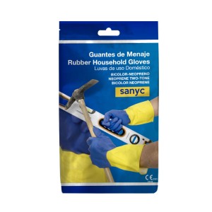 Latex neoprene household gloves, s/powdered, bicolor 91gr