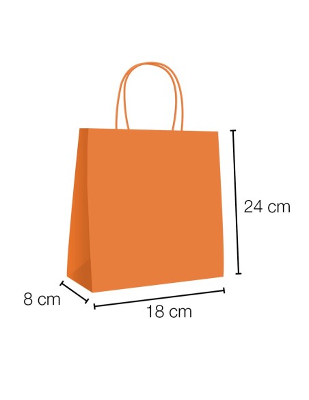 Sacos papel kraft com asa torcida 18x8x24 cm
