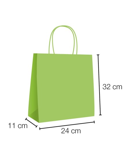 Bolsas papel kraft de asa rizada 24x11x32 cm