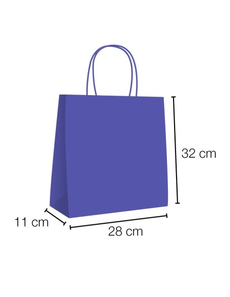 Sacos papel kraft com asa torcida 28x11x32 cm