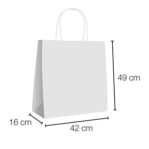 Kraft curly handle kraft paper bags 42x16x49 cm