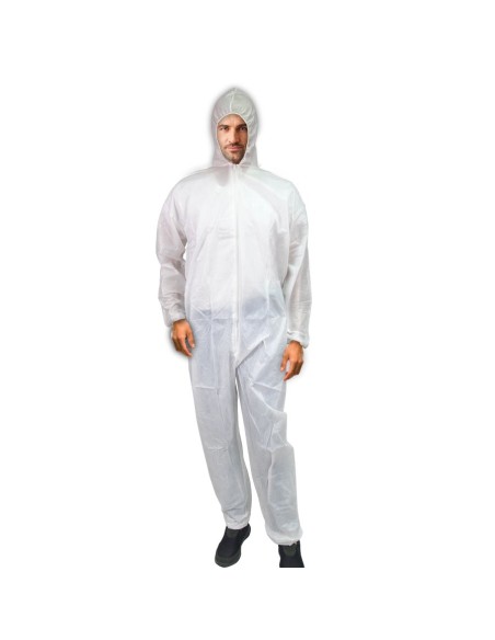 Non-woven SPP+PE coverall with hood 35 + 13 gr