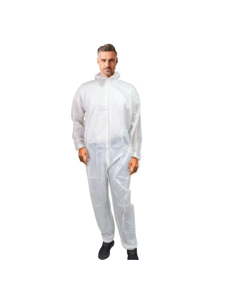 Non-woven SPP+PE coverall with hood 35 + 13 gr